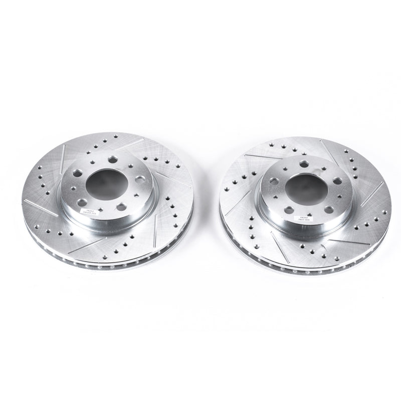 Power Stop 94-97 Volvo 850 Front Evolution Drilled & Slotted Rotors - Pair Brake Rotors - Slot & Drilled PowerStop