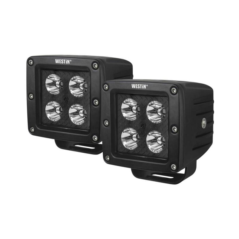 Westin LED Auxiliary Light 3.2in x 3.0in Spot w/5W Cree - Black Light Bars & Cubes Westin