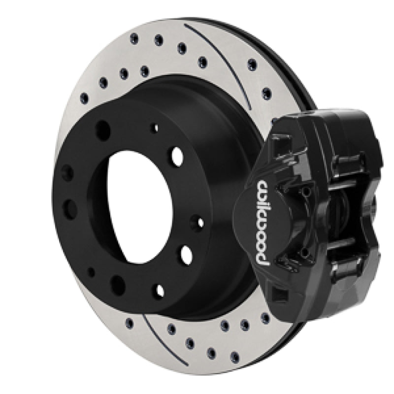 Wilwood 69-83 Porsche 911 D31 11.42in. Rear Brake Kit w/ Flex Lines - Drilled Rotors (Black) Brake Kits - Performance Blank Wilwood