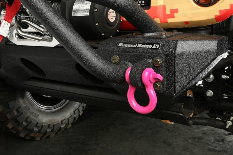 Rugged Ridge Pink 3/4in D-Ring Shackles Shackle Kits Rugged Ridge