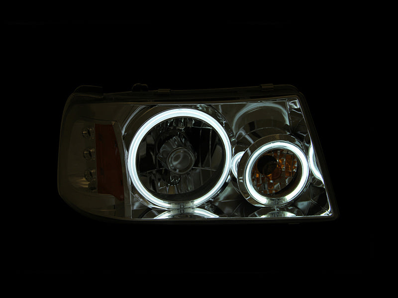 ANZO 2001-2011 Ford Ranger Projector Headlights w/ Halo Chrome (CCFL) 1 pc Headlights ANZO