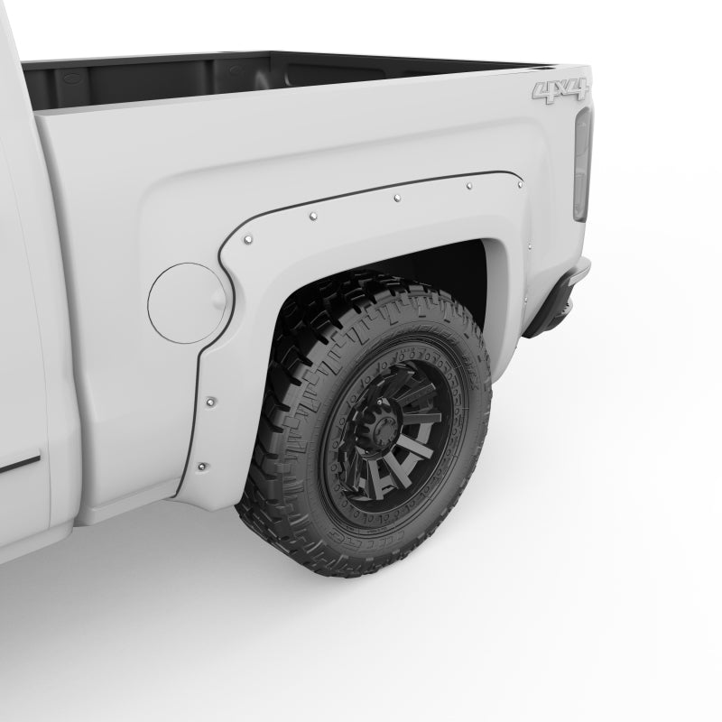EGR 14+ Chev Silverado 5ft Bed Bolt-On Look Color Match Fender Flares - Set - Summit White Fender Flares EGR