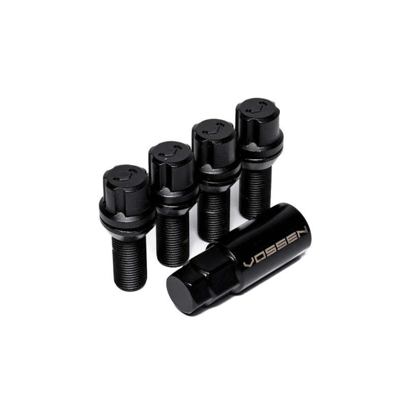 Vossen 30mm Lock Bolt - 14x1.25 - 17mm Hex - Cone Seat - Black (Set of 4) Wheel Bolts Vossen
