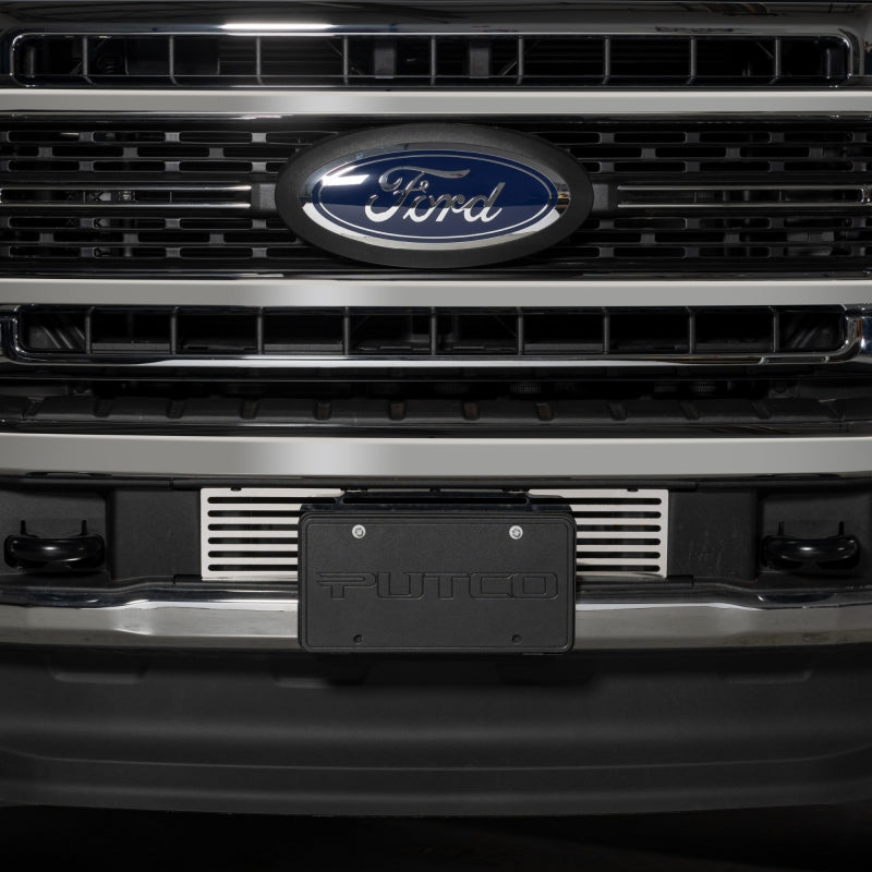Putco 23-24 Ford F250/F350 Super Duty Bar Design Bumper Grille Inserts - Polished SS Grilles Putco