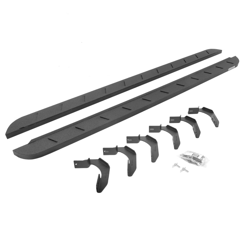Go Rhino 04-14 Ford F-150 Super Cab 4DR RB10 Slim Running Boards Kit (w/Brackets) - Bedliner Coating Running Boards Go Rhino