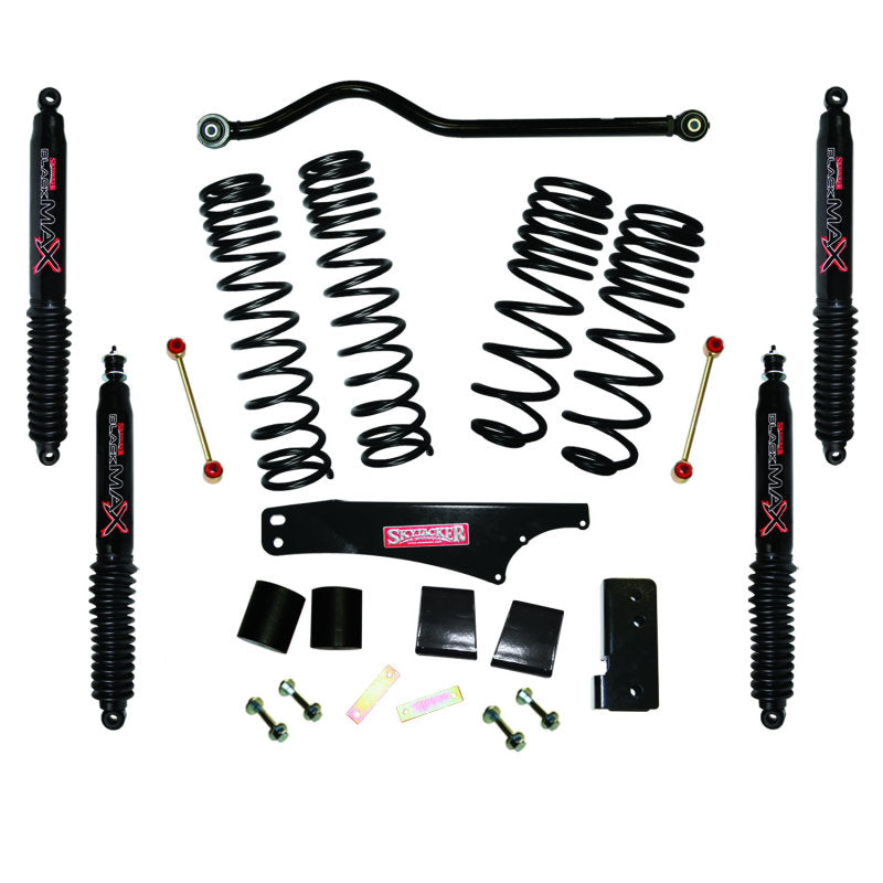 Skyjacker 2007-2018 Jeep Wrangler JK 2 Door 4WD Long Travel 3.5in-4in Lift Kit w/Black Max Shocks Lift Kits Skyjacker