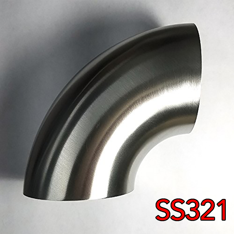 Stainless Bros 3.5 in SS321 90 Deg Elbow - 1D / 3.5in CLR - 16GA / .065in - No Leg Steel Tubing Stainless Bros