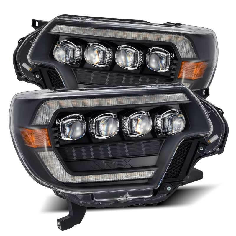 AlphaRex 12-15 Toyota Tacoma NOVA LED Proj Headlights Plank Style Black w/Activ Light/Seq Signal/DRL Headlights AlphaRex