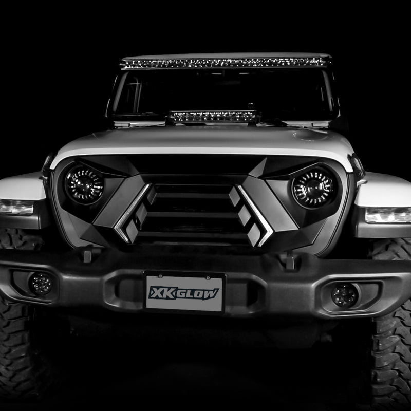 XK Glow JL Wrangler & Gladiator JT XKCHROME LED Grill Kit (Dual Mode) Light Accessories and Wiring XKGLOW