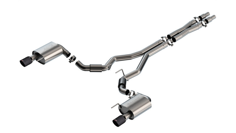 Borla 2024 Ford Mustang GT 5.0L V8 w/o Active Exhaust S-Type Cat-Back Exhaust System - Carbon Fiber Catback Borla