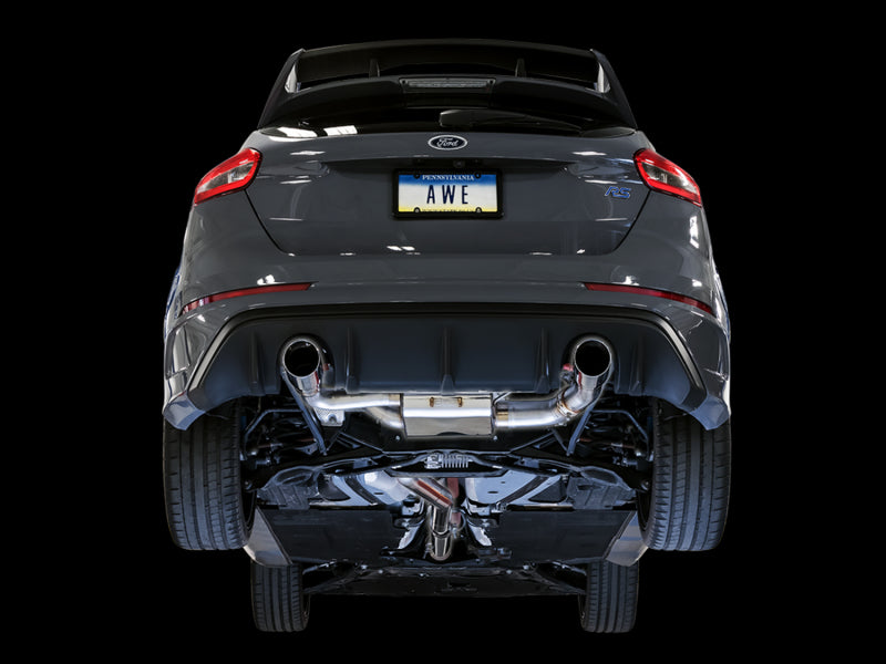 AWE Tuning Ford Focus RS SwitchPath Cat-back Exhaust - Chrome Silver Tips Catback AWE Tuning