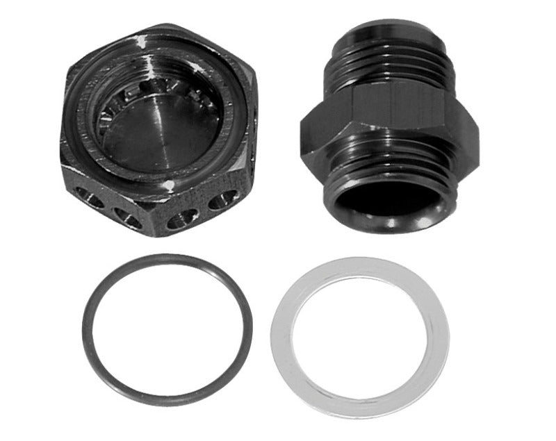 Moroso Positive Seal Fitting -12An - Black Anodized Aluminum - Single Fittings Moroso