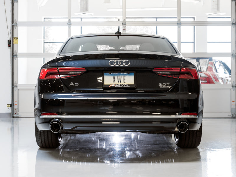 AWE Tuning Audi B9 A5 Touring Edition Exhaust Dual Outlet - Chrome Silver Tips (Includes DP) Catback AWE Tuning