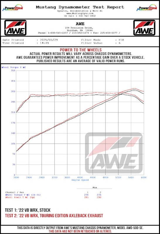 AWE Tuning 22-25 Subaru VB WRX Touring Edition Axle-Back Exhaust - Chrome Silver Tips Axle Back AWE Tuning