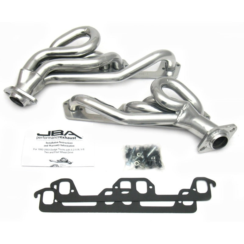 JBA 96-03 Dodge Truck 5.2L/5.9L Magnum 1-1/2in Primary Silver Ctd Cat4Ward Header Headers & Manifolds JBA
