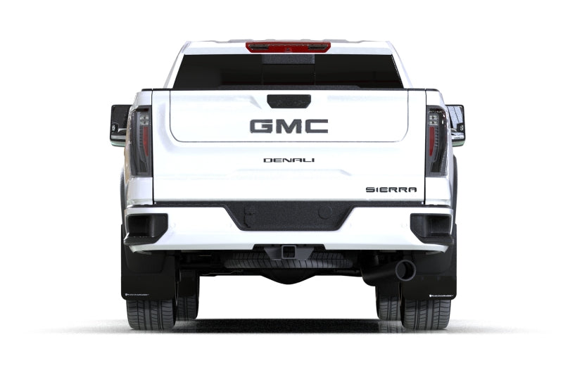 Rally Armor 20-26 GMC Sierra 2500/3500 HD Denali Black Mud Flap w/White Logo Mud Flaps Rally Armor