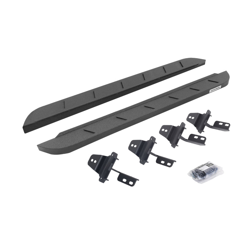 Go Rhino 07-18 Jeep Wrangler JK 2DR RB10 Slim Running Boards Kit (Incl. Brackets) - Bedliner Coating Running Boards Go Rhino