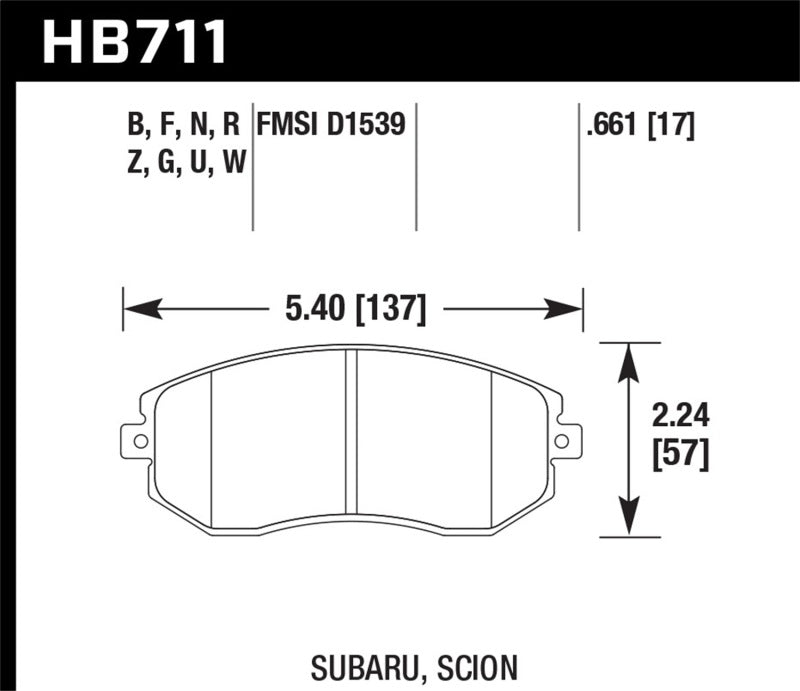 Hawk 13-16 Scion FR-S 2.0L Base OE Incl. Clips Shims Front ER-1 Brake Pads Brake Pads - Racing Hawk Performance