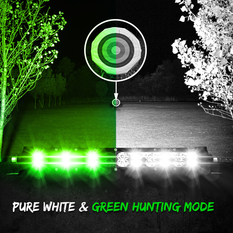 XK Glow RGBW Light Bar High Power Offroad Work/Hunting Light w/ Bluetooth Controller 14In Light Accessories and Wiring XKGLOW