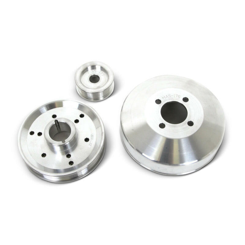 BBK 96-01 Mustang 4.6 GT Cobra Underdrive Pulley Kit - Lightweight CNC Billet Aluminum (3pc) Pulleys - Crank, Underdrive BBK