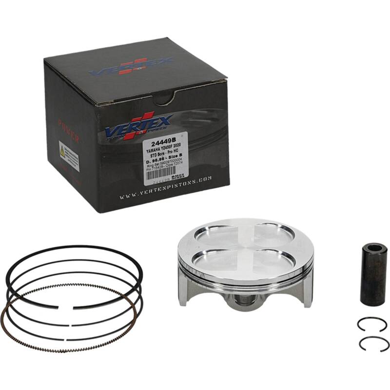Vertex Piston 21-23 Yamaha WR 450 F 450cc Forged High Compression Piston Kit 13.8:1 Comp. Piston Sets - Powersports Vertex Pistons