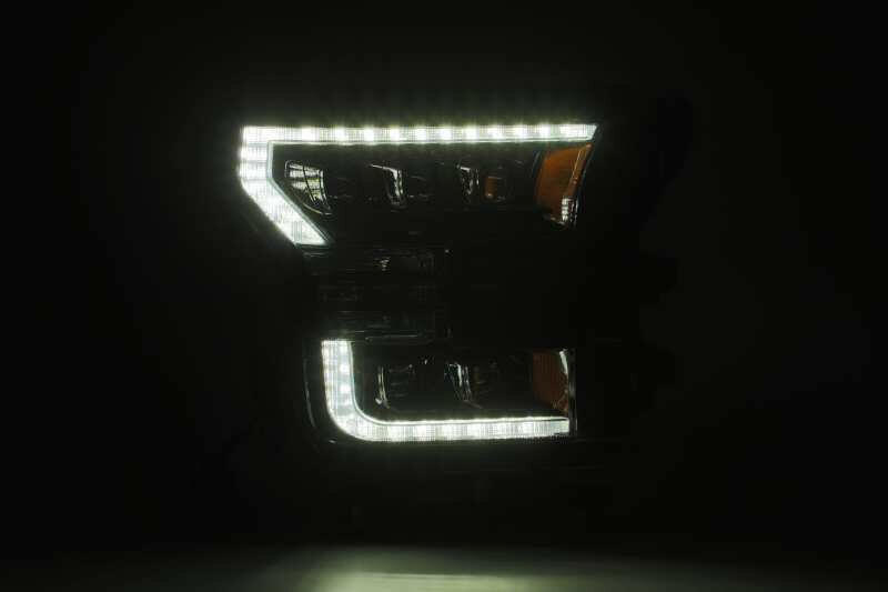 AlphaRex 17-20 Ford Raptor NOVA LED Proj Headlights Plank Style Alpha Black w/Activ Light/Seq Signal Headlights AlphaRex