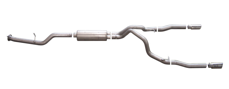 Gibson 07-09 Chevrolet Silverado 2500 HD LT 6.0L 2.25in Cat-Back Dual Split Exhaust - Stainless Catback Gibson