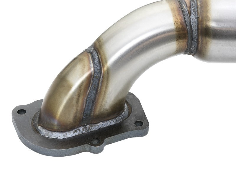 aFe POWER 14-18 Chevrolet Corvette C7 & Z06 Twisted Steel 3in 304 Stainless Steel Mid Pipe w/ Cat X Pipes aFe