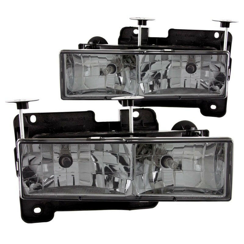 ANZO 1988-1998 Chevrolet C1500 Crystal Headlights w/ Smoke Lens Headlights ANZO