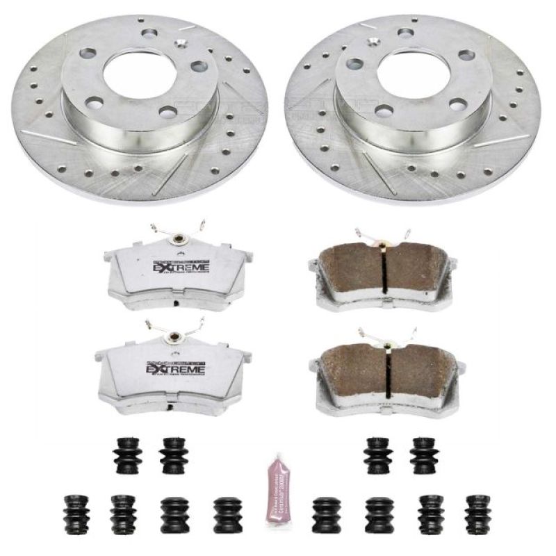 Power Stop 02-06 Audi A4 Rear Z26 Street Warrior Brake Kit Brake Kits - Performance D&S PowerStop