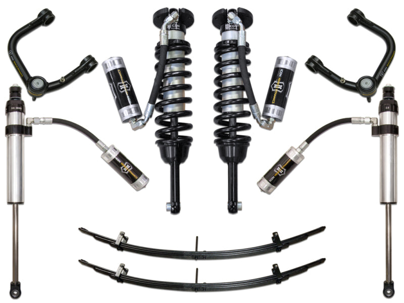 ICON 05-15 Toyota Tacoma 0-3.5in/2016+ Toyota Tacoma 0-2.75in Stg 5 Suspension System w/Tubular Uca Coilovers ICON