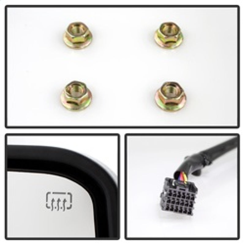 xTune Chevy Silverado 14-16 Heated Smoke LED Signal Telescoping Mirrors MIR-CSIL14S-G2-PWH-SM-SET Side Mirrors SPYDER