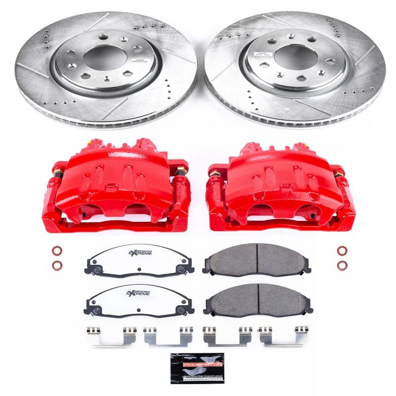Power Stop 03-05 Cadillac CTS Front Z26 Street Warrior Brake Kit w/Calipers Brake Kits - Performance D&S PowerStop