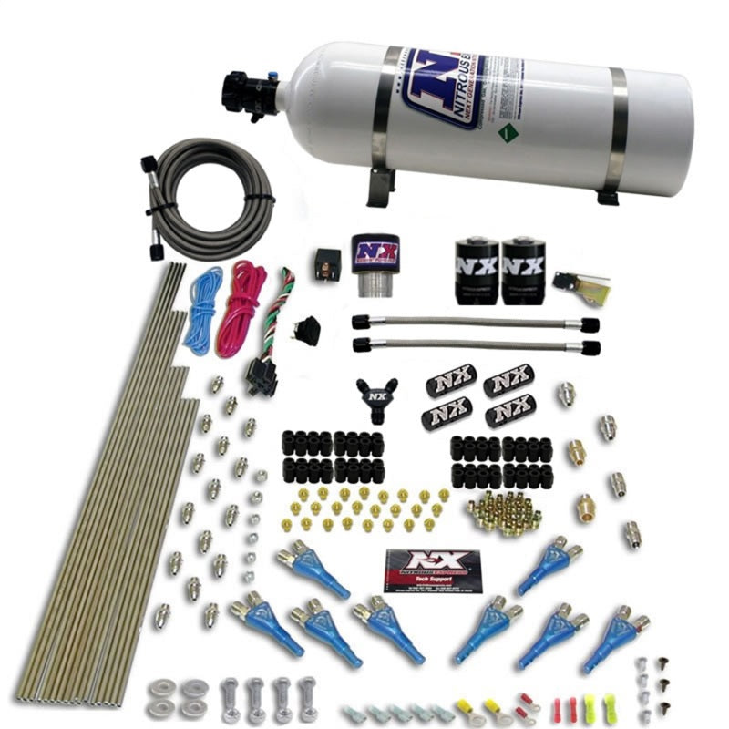 Nitrous Express Pro-Shk/Gas (200-600HP) 2 Fuel 1 Supershark Solenoid Nitrous Kit w/15lb Bottle Nitrous Systems Nitrous Express