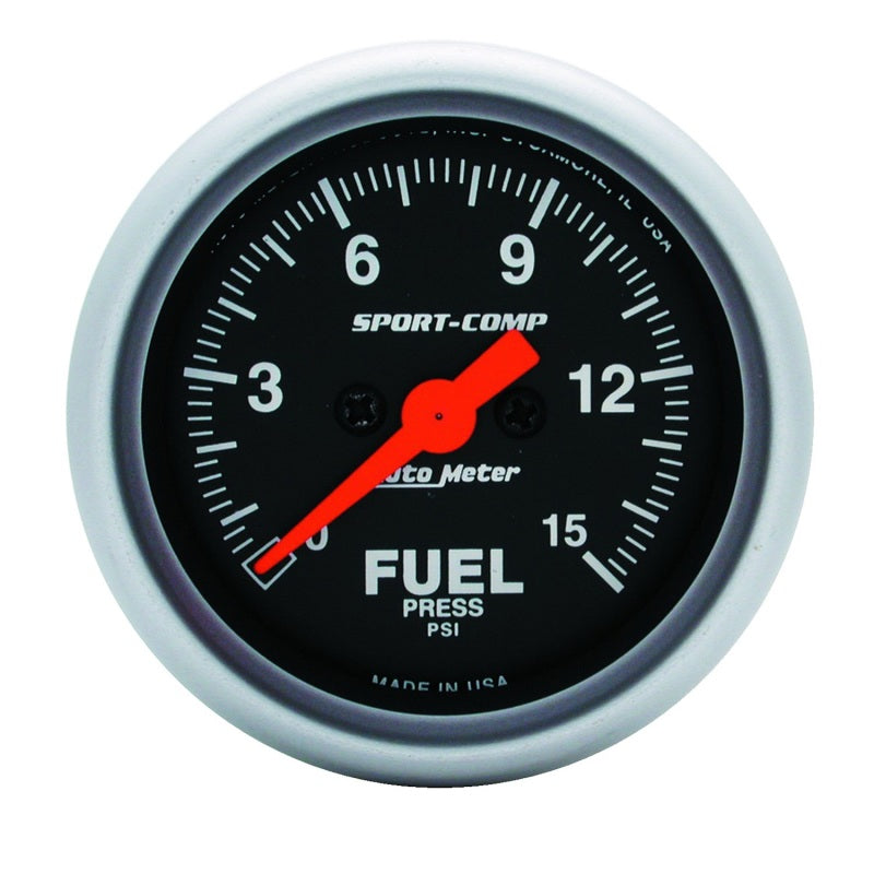 Autometer Sport-Comp 52mm 15PSI Electronic Fuel Pressure Gauge Gauges AutoMeter