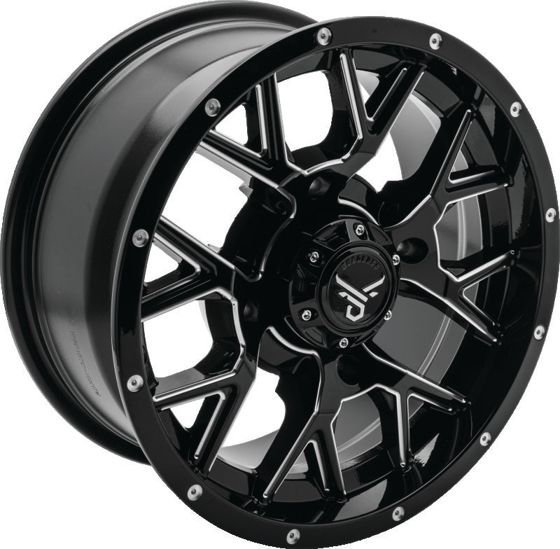 QuadBoss Barbwire 14X7 - 5+2 - 4/137 - Black Machined Wheels - Cast QuadBoss