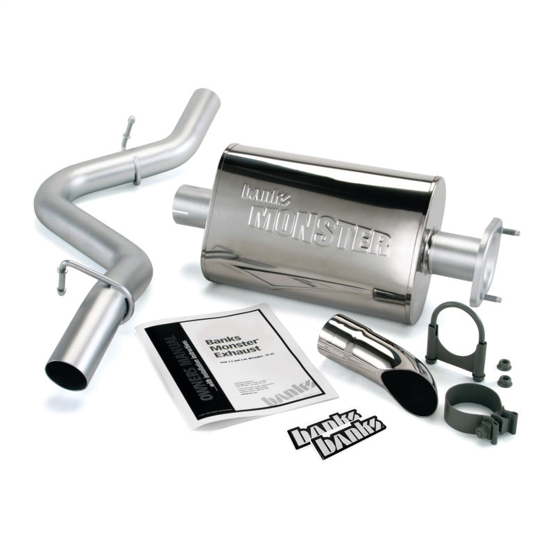 Banks Power 91-95 Jeep 4.0L Wrangler Monster Exhaust System - SS Single Exhaust w/ Chrome Tip Catback Banks Power