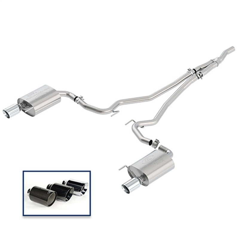 Ford Racing 2018 Mustang 2.3L Ecoboost Cat-Back Touring Exhaust System w/Chrome Tips Catback Ford Racing