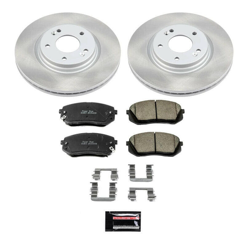 Power Stop 2015 Hyundai Sonata Front Semi-Coated Rotor Kit Brake Kits - Performance Blank PowerStop