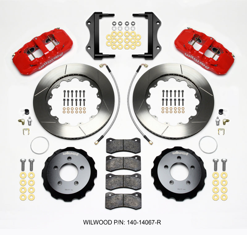 Wilwood AERO6 Front Hat Kit 14.25 Red 2014-Up Challenger w/Lines Big Brake Kits Wilwood
