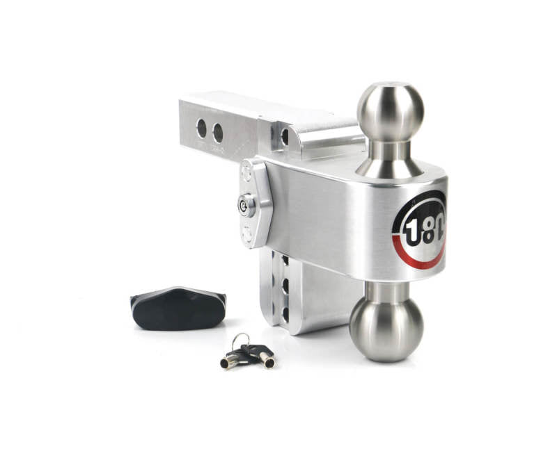 Weigh Safe 180 Hitch 4in Drop Hitch & 2in Shank (10K/12.5K GTWR) - Aluminum Hitch Ball Mounts Weigh Safe