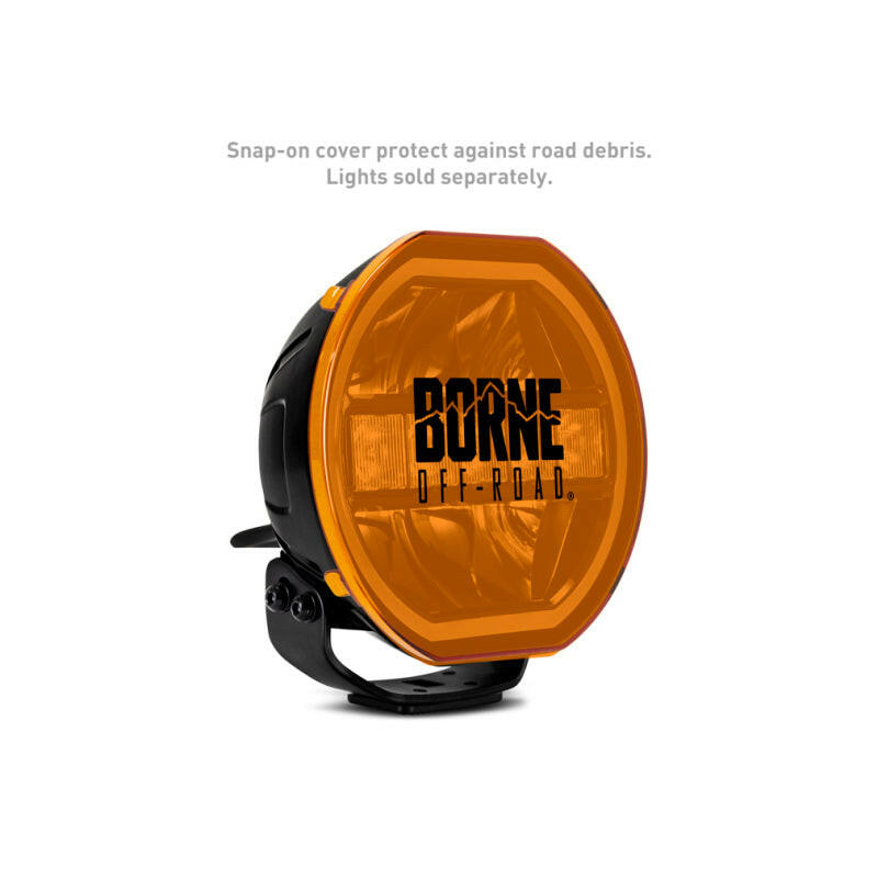 Borne Off-Road 7in Round Light Cover Amber Light Covers and Guards Borne Off-Road