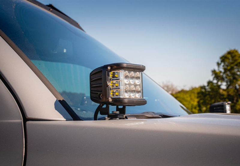 Cali Raised 10-24 Toyota 4Runner Low Profile Led Ditch Light Brackets Kit - Brackets W/ 27W Side Pro Light Mounts Cali Raised LED