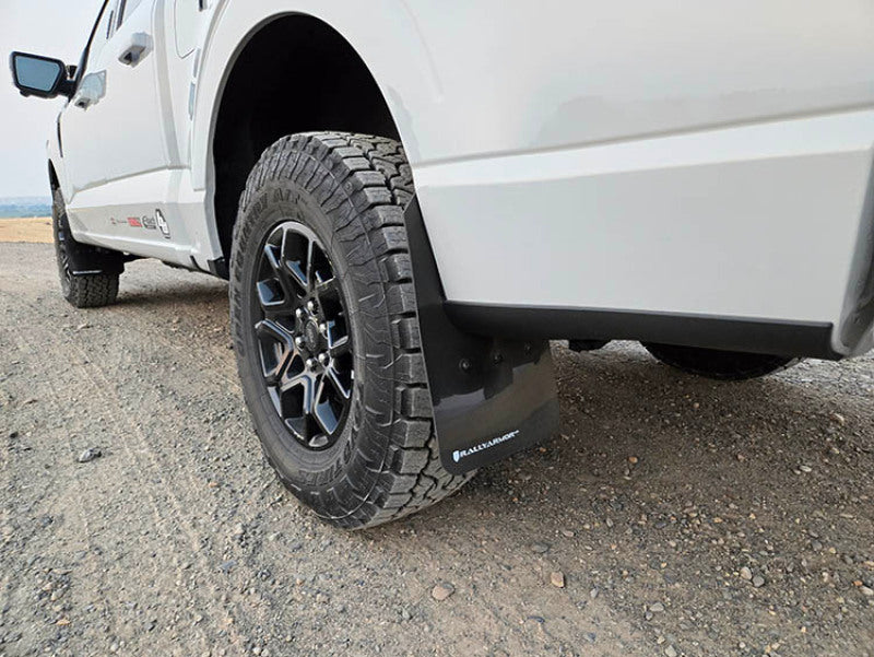 Rally Armor 21-25 Ford F-150 (Excl. Raptor) Black UR Mud Flap w/Metallic Black Logo Mud Flaps Rally Armor