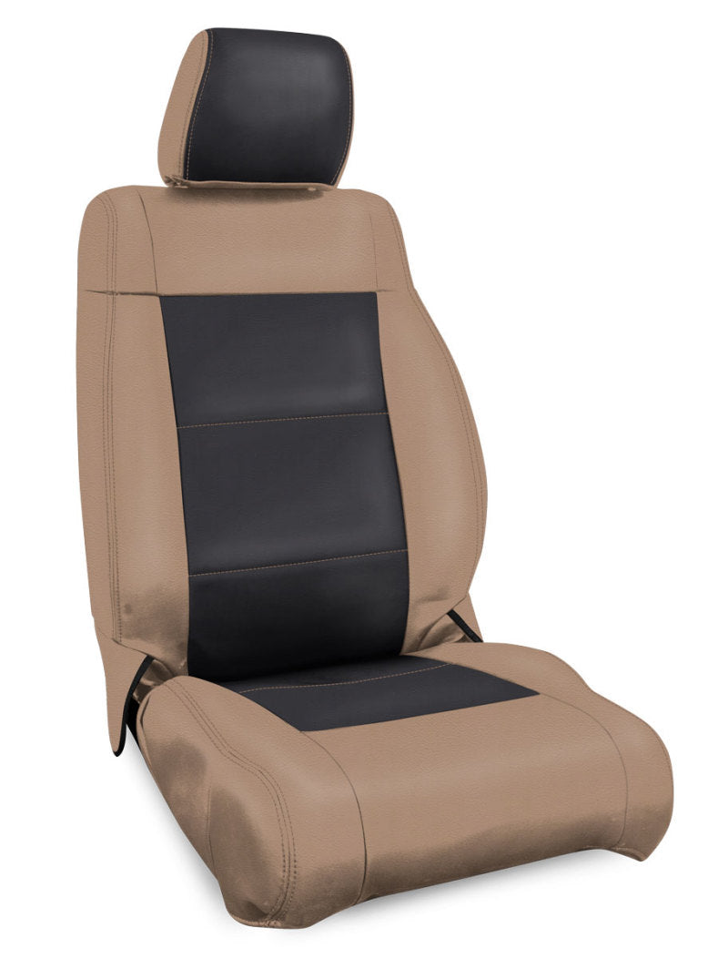 PRP 07-10 Jeep Wrangler JK Front Seat Covers/2 door or 4 door (Pair) - Black/Tan Seat Covers PRP Seats