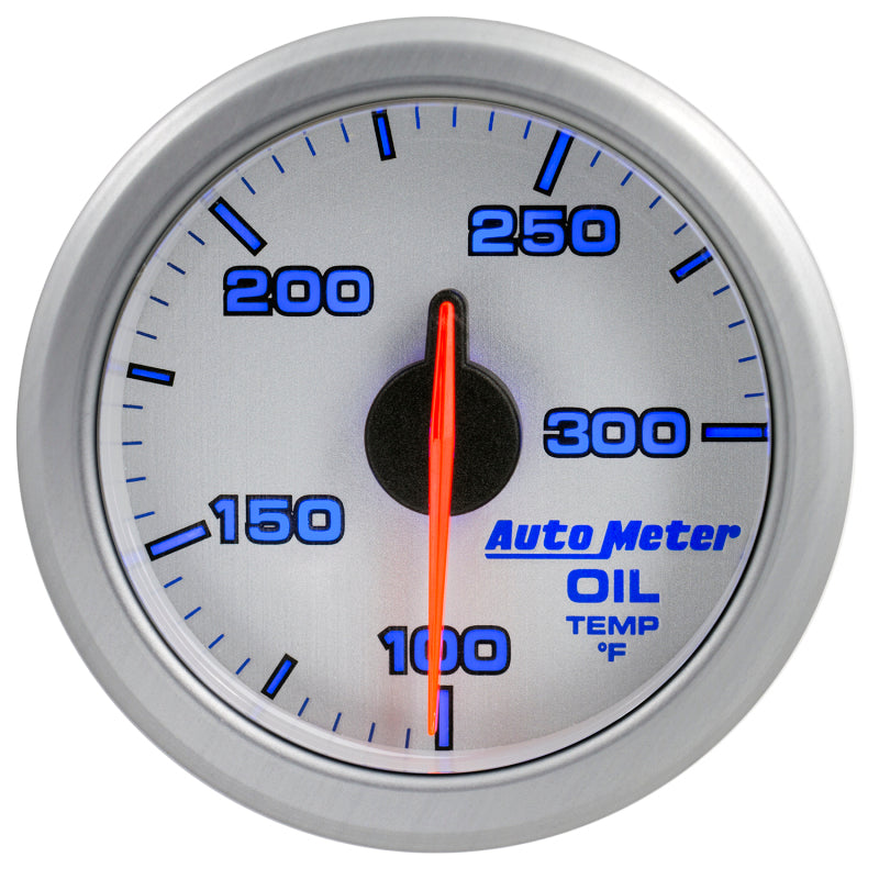 Autometer Airdrive 2-1/6in Oil Temp Gauge 100-300 Degrees F - Silver Gauges AutoMeter