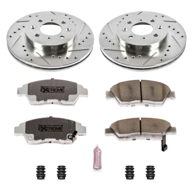 Power Stop 03-05 Honda Civic Front Z26 Street Warrior Brake Kit Brake Kits - Performance D&S PowerStop