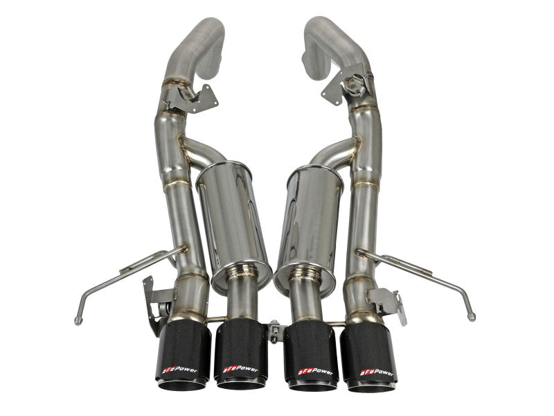 aFe MACH Force-Xp Axle-Back Exhaust System w/ Carbon Fiber Tips Chevrolet Corvette (C7) 14-19 6.2L Axle Back aFe