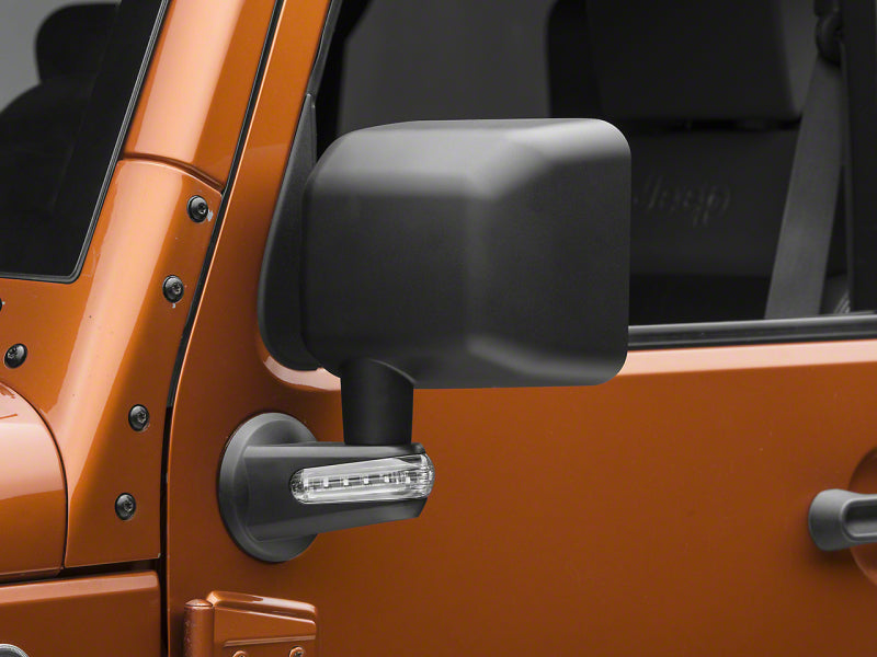 Raxiom 07-18 Jeep Wrangler JK Side Mirrors w/ LED Signal Indicators- Blk Sidemarkers & Indicators Raxiom