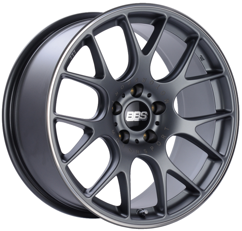 BBS CH-R 19x9.5 5x120 ET35 Satin Titanium Polished Rim Protector Wheel -82mm PFS/Clip Required Wheels - Cast BBS